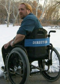 Larry in Directors wheelChair